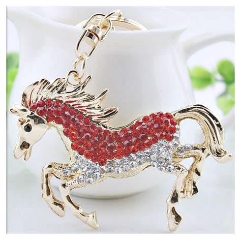 Add some sparkle to your life with crystal-accented pony keychains